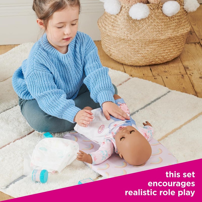 CASDON Ultimate Care Kit for Dolls: Authentic Play with Rainbow Cushioned Changing Mat, Nappy, Brush, Comb, and Containers - Suitable for Dolls up to 46cm - Encourages Realistic Role Play - Ages 3+ - Image 4